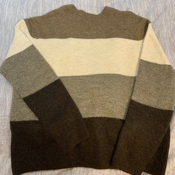 H&M Women's Brown Striped Knit Sweater (Size: Small) - Picture 2 of 4